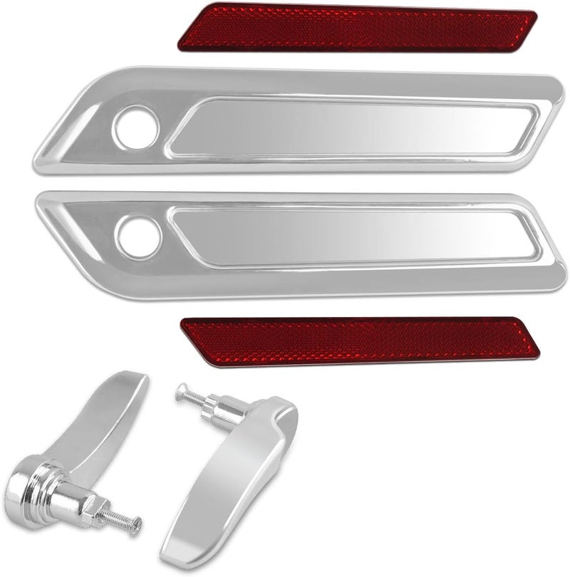 SWESGI Saddle Bag Lid Hinge Covers and Saddlebag Lid Lifters Lever Latch Kit Fit for Harley Touring Street Glide Electra Glide 2014-2024 (Lever C+Reflectors R) - Image 5